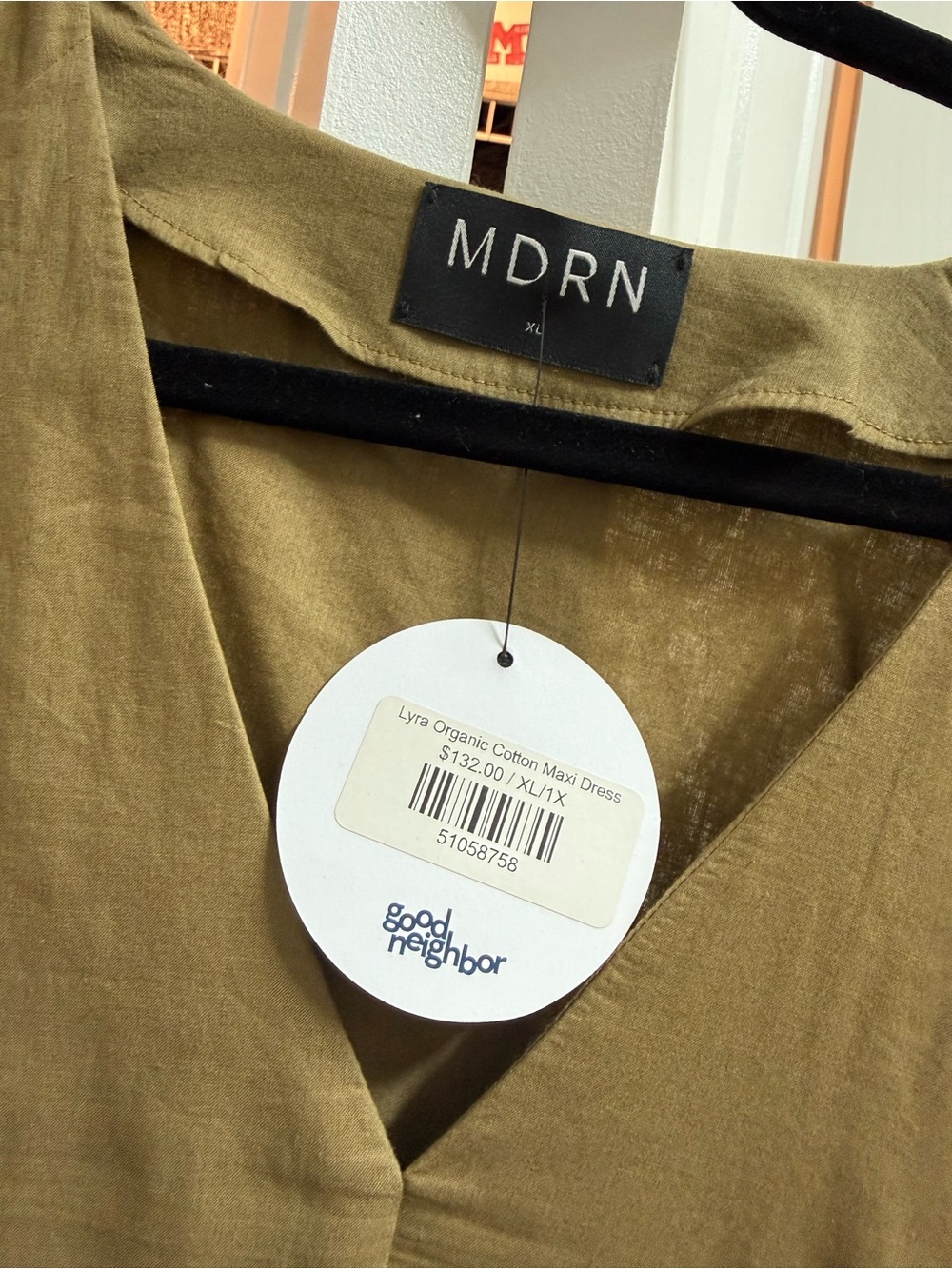 Modern Citizen (MDRN) Olive Green Midi Dress (NWT, XL.1X)
